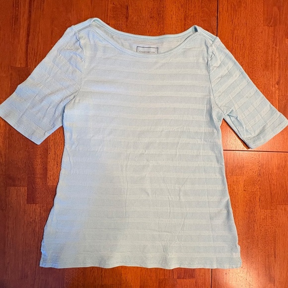 Charter Club Tee M Teal Short Sleeves Cotton - Picture 3 of 6